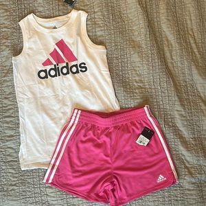 Youth large adidas tank top and shorts (size 14 large)